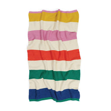Load image into Gallery viewer, Cotton Knit Stroller/Pram Baby Blanket: Striped Rainbow