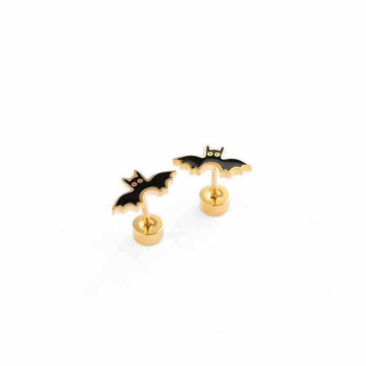 Bat Stud Earrings - Hypoallergenic, Flat Back, Girl Gift PPE24