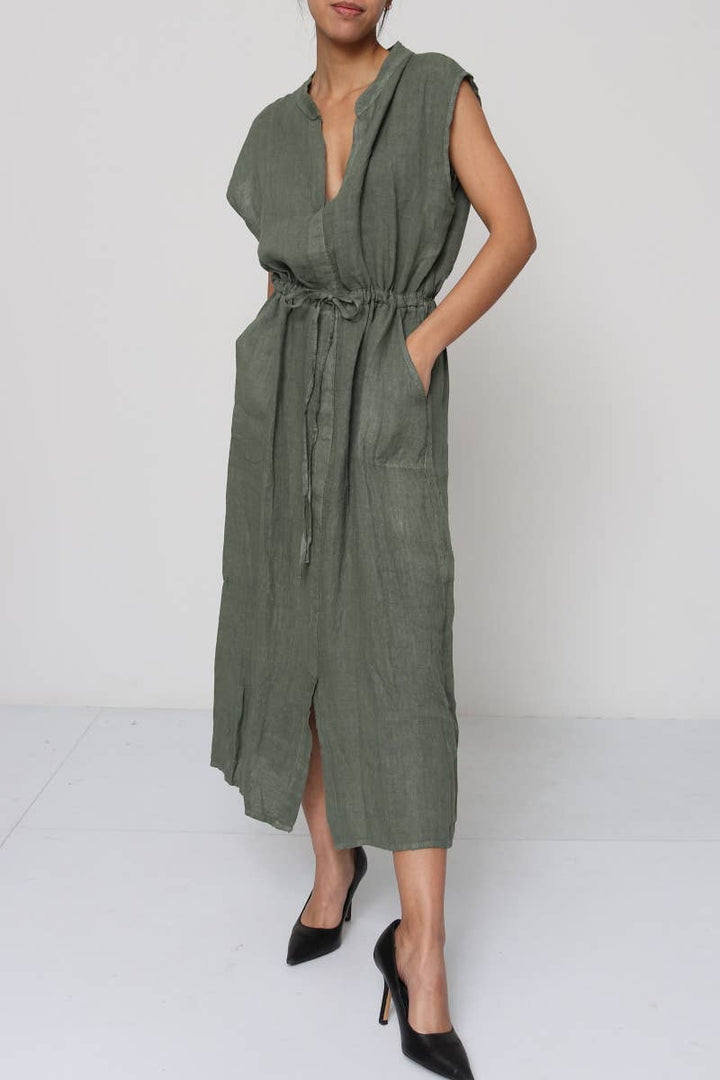 Long dresses in 100% Linen LL6085