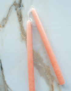 Hand-Dipped Taper Candle Pair, Shell Pink