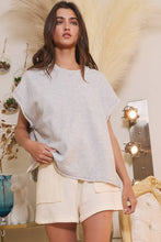 Load image into Gallery viewer, T2335 Cut Edge Detail Oversized French Terry Muscle Top