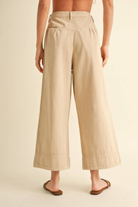 P4093   LOOSE FIT PLEATED WAIST COTTON PANTS