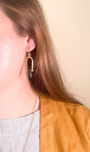 Amulet Earrings in Black Jasper MS15