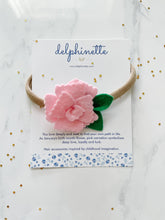 Load image into Gallery viewer, Pink Carnation Baby Headband - January Birth Month Flower