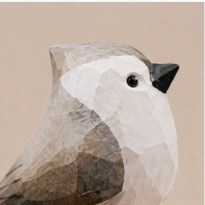 Hand-Painted Carved Wood Bird Figurine