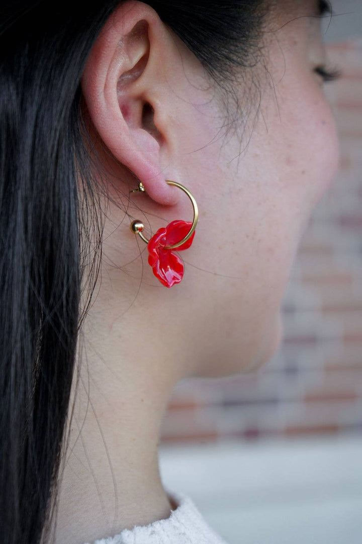 Magnolia Hoops - Poppy Red // Jewelry, Earrings, Fall SSF43