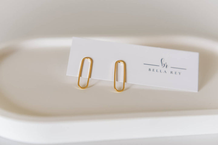 Carlysle gold plated oval studs-hypoallergenic-small BRE52