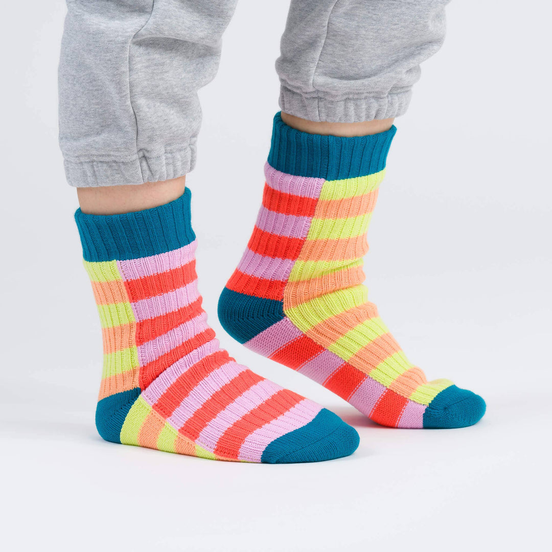 Super Stripe Knit House Socks VR983
