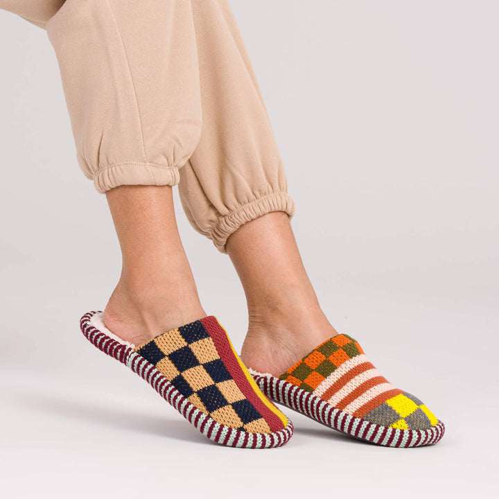 Pattern Patch Slide Slippers VR947