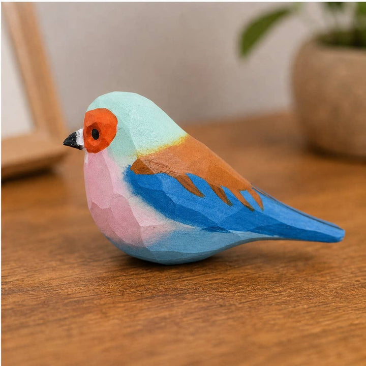 Artisan Hand-Carved Basswood Bird Figurine