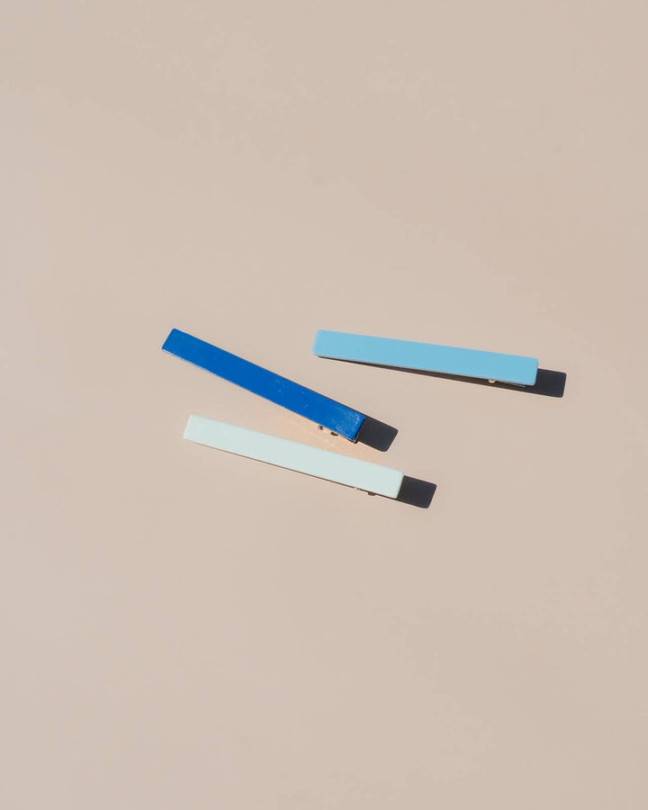Evie Hair Clips - Blue Maize