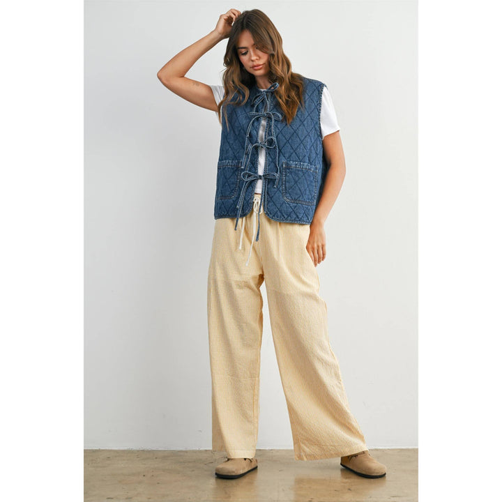 Quilted Tie-Front Vest - BMJ8086