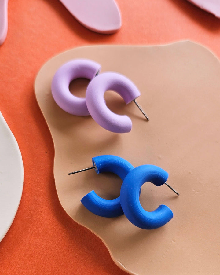 Polymer Clay Chunky Mini Hoop by Made by Maeberry 1" Hoop