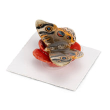 Load image into Gallery viewer, Junonia Buckeye Butterfly Porcelain Miniature