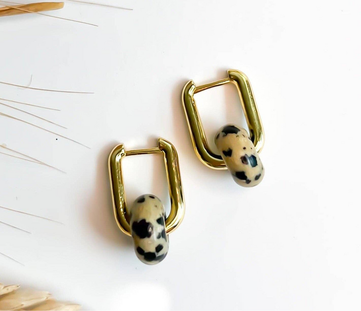 Dalmatian Jasper Hoops NC321