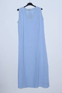 Sleeveless Short Dresses in 100% Linen REF. 10090