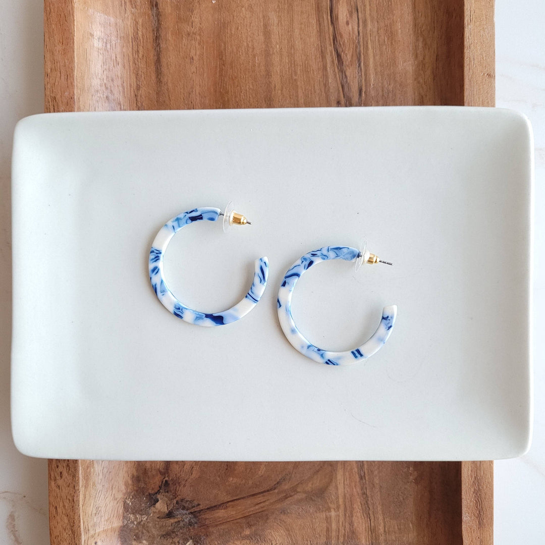 Camy Hoops - Greek Goddess Blue // Jewelry, Earrings, Gift SS521