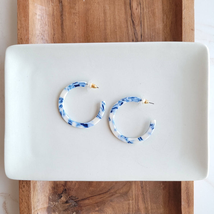 Camy Hoops - Greek Goddess Blue // Jewelry, Earrings, Gift SS521