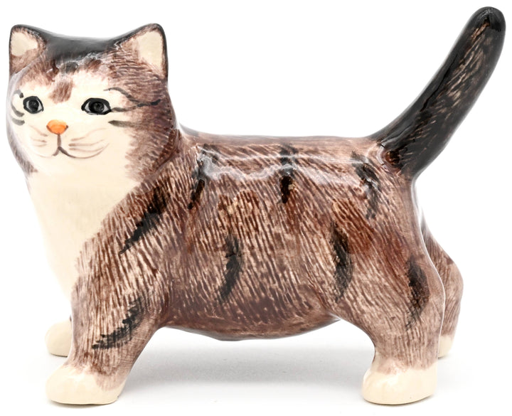 MiniL128 Decorative Miniature Ceramic Tiny L Tabby cat