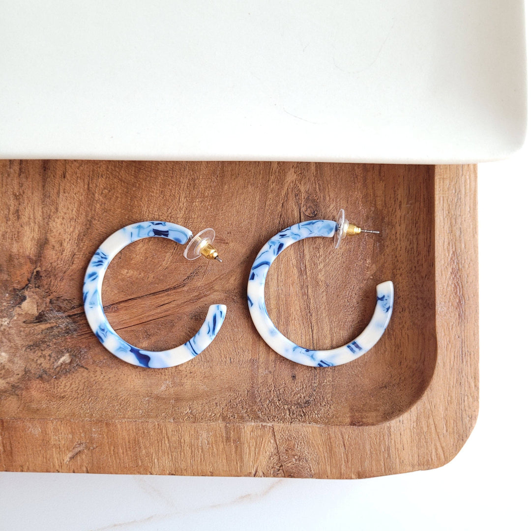 Camy Hoops - Greek Goddess Blue // Jewelry, Earrings, Gift SS521