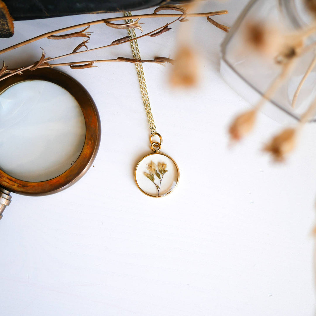 Tiny Dried Bouquet Pendant 