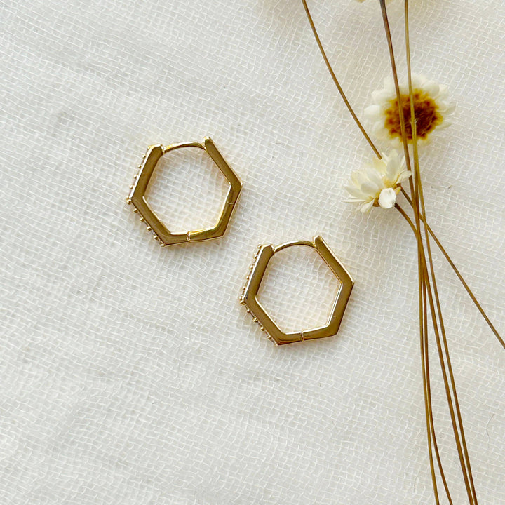CZ Hexagon Hoops KT23