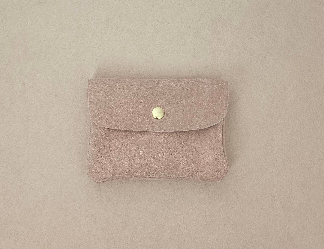 Kangood suede-effect leather coin purse: Amande daim