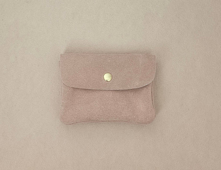 Kangood suede-effect leather coin purse: Amande daim