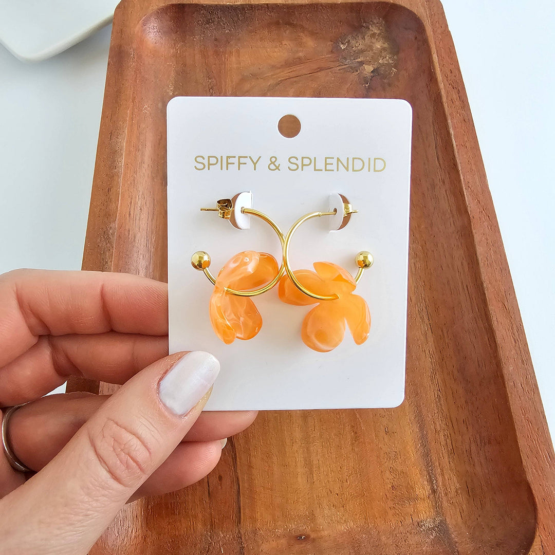 Primrose Hoops - Tangerine Orange // Spring, Summer Jewelry
