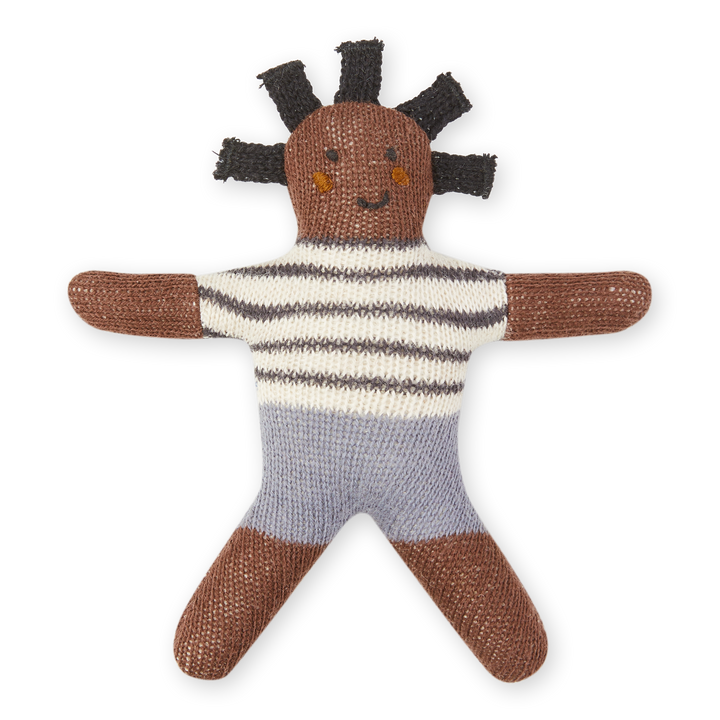 Cotton Knit Baby Rattle Toy: Buddy Blue