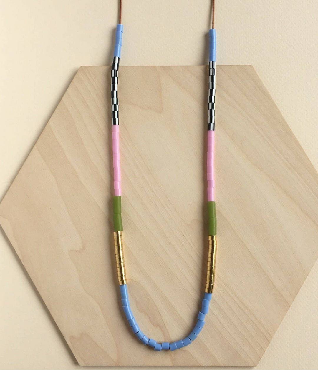 Bel Air Necklace - Periwinkle &amp; Olive LAN4