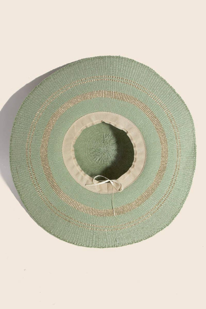 Metallic Accent Trim Floppy Sun Hat
