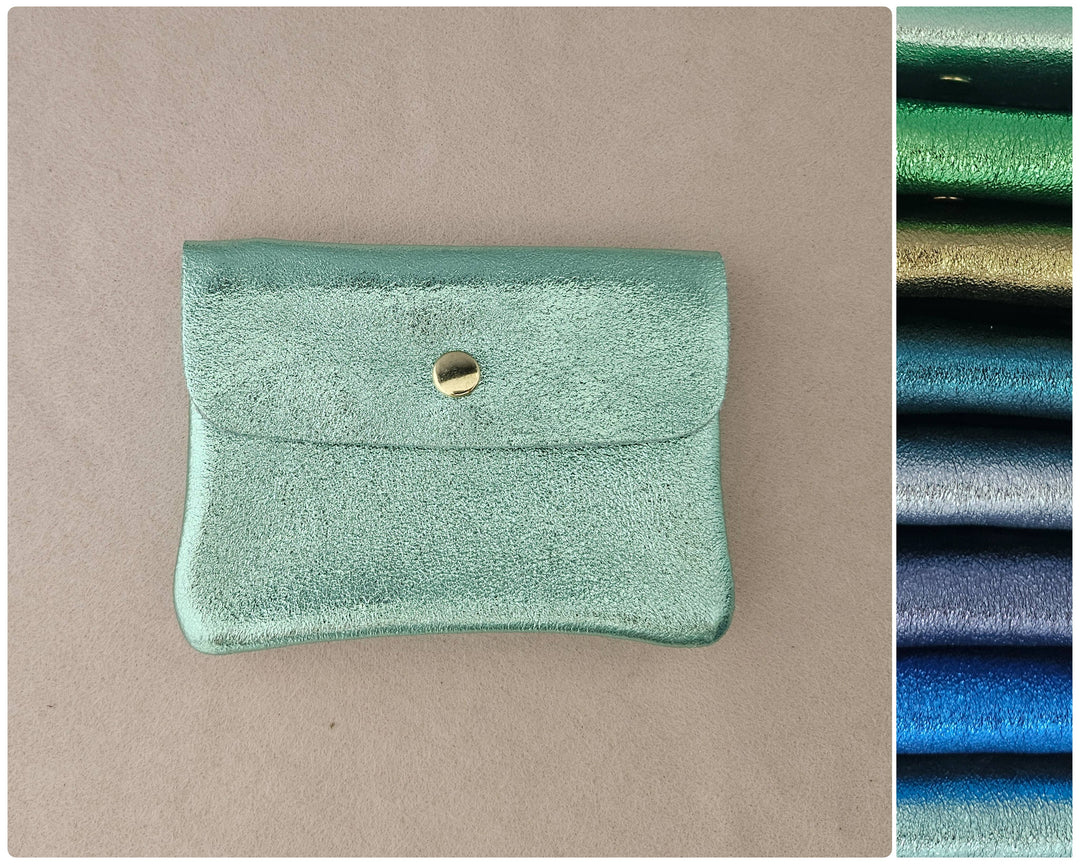 Cowhide leather coin purse Kangoobis: Léo clair