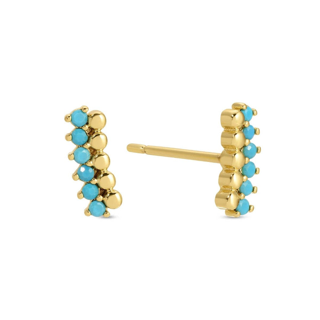 Delicate Dots &amp; CZ Studs On Velvet Tag SP365