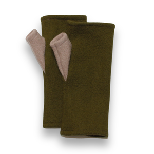 Merino Wool Fingerless Gloves | Two Tone DN22