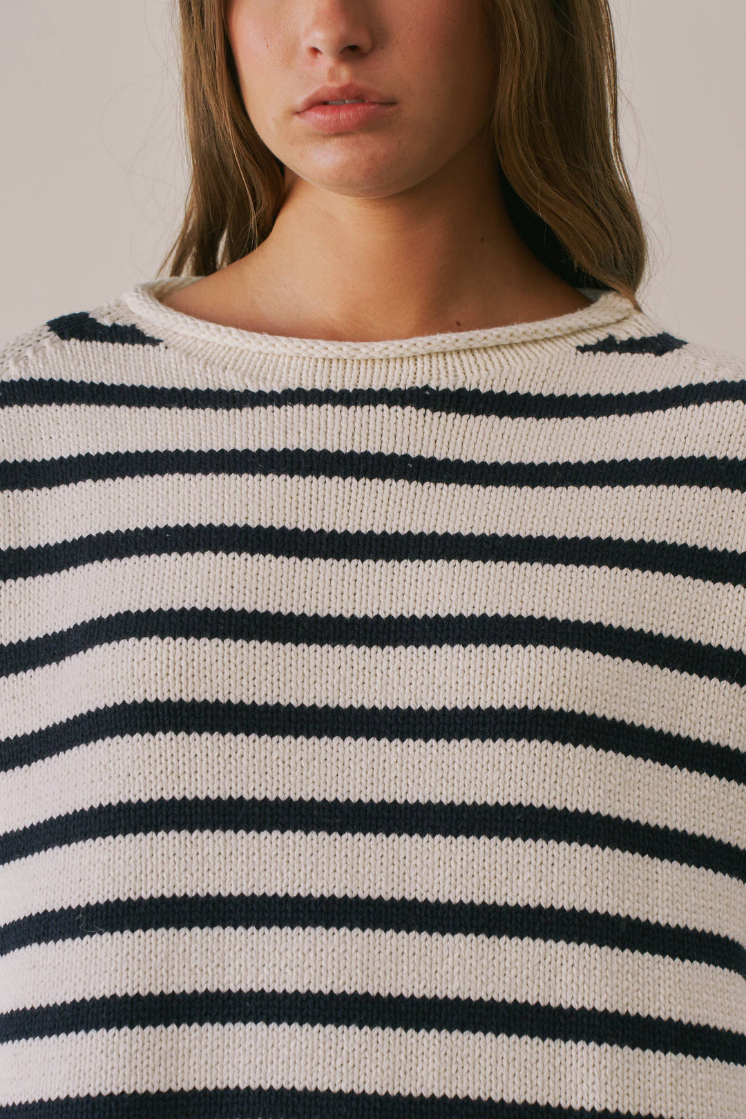 BSW4038 Stripe Oversized Rollup Heavyweight Sweater
