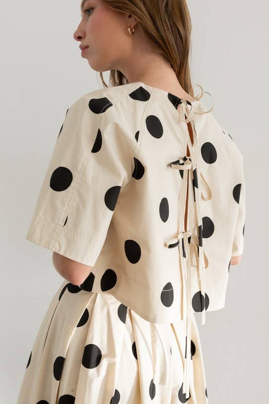 Polka Dot Back-Tie Top HS223