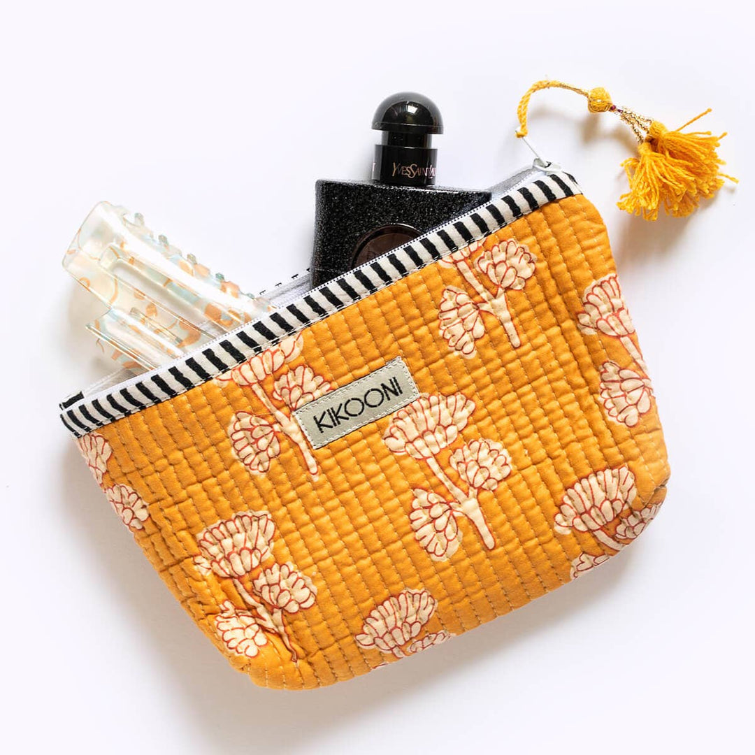 Handmade mini bag "Mystic Flower" blue and yellow