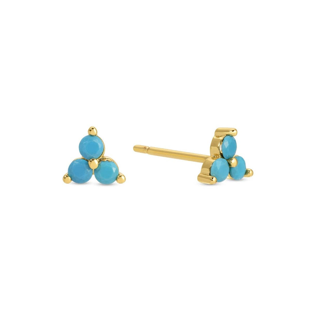 Light Blue Triple Cluster Studs on Velvet Tag SP679