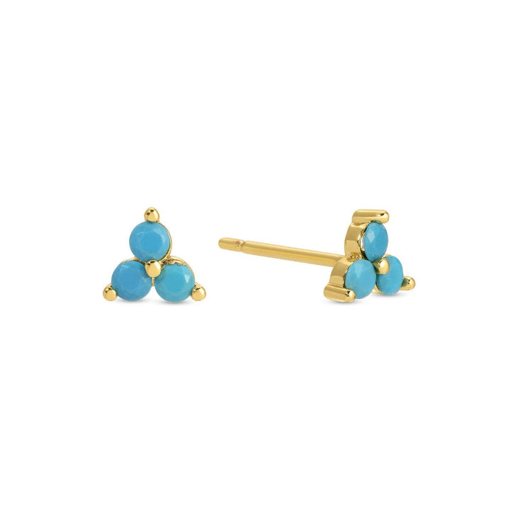 Light Blue Triple Cluster Studs on Velvet Tag SP679