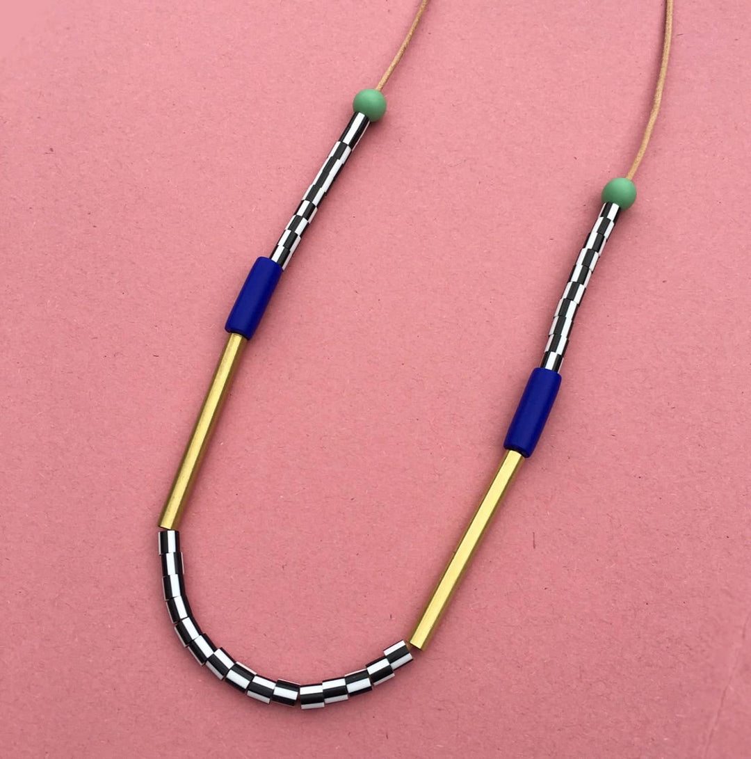 New Memphis Necklace In Cobalt and Mint LAN66