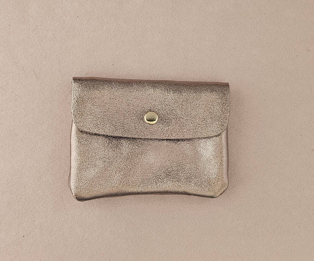 Cowhide leather coin purse Kangoobis: Taupe