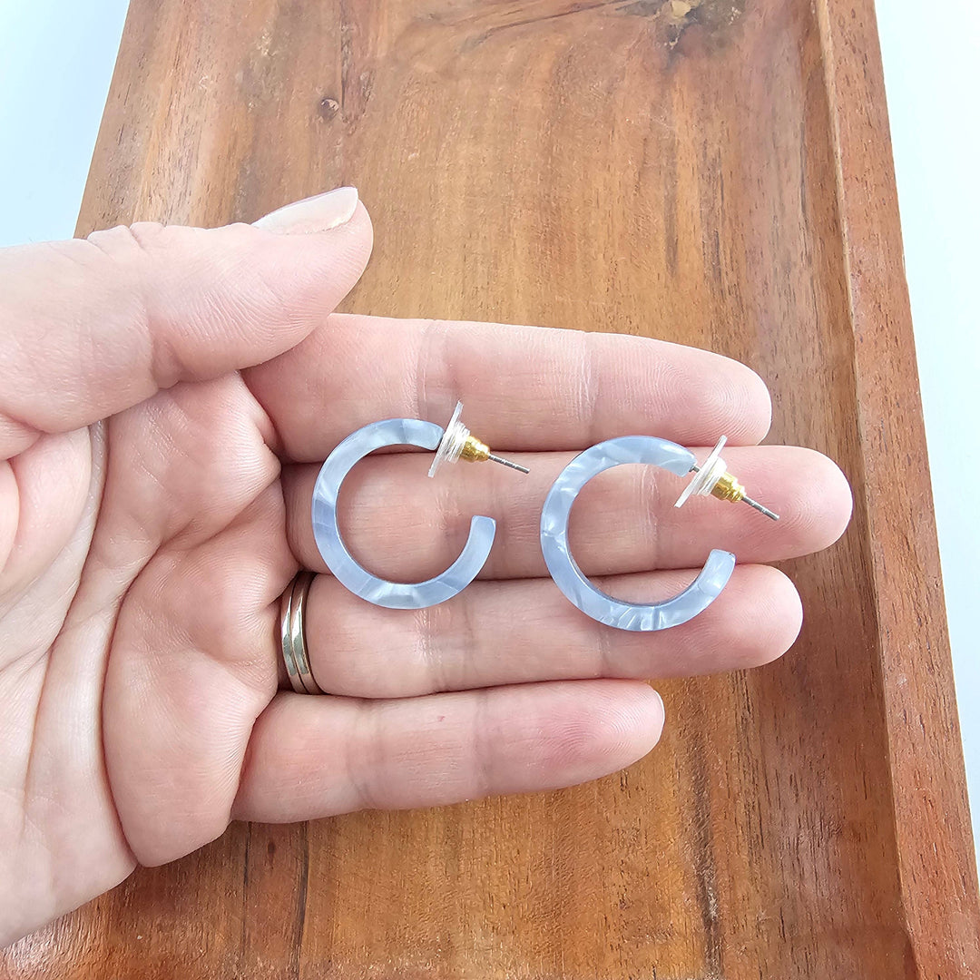 Cam Mini Hoops - Glacier Blue // Jewelry, Earrings SS99
