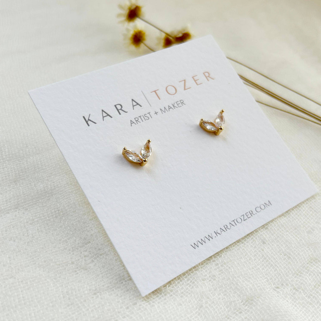 CZ Double Marquise Studs KT31