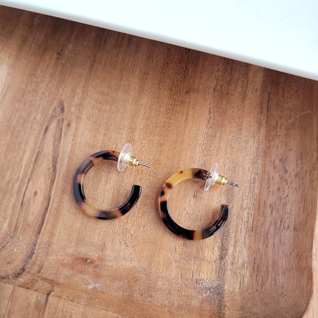 Cam Mini Hoops - Tortoise // Jewelry, Earrings, Fall SS992