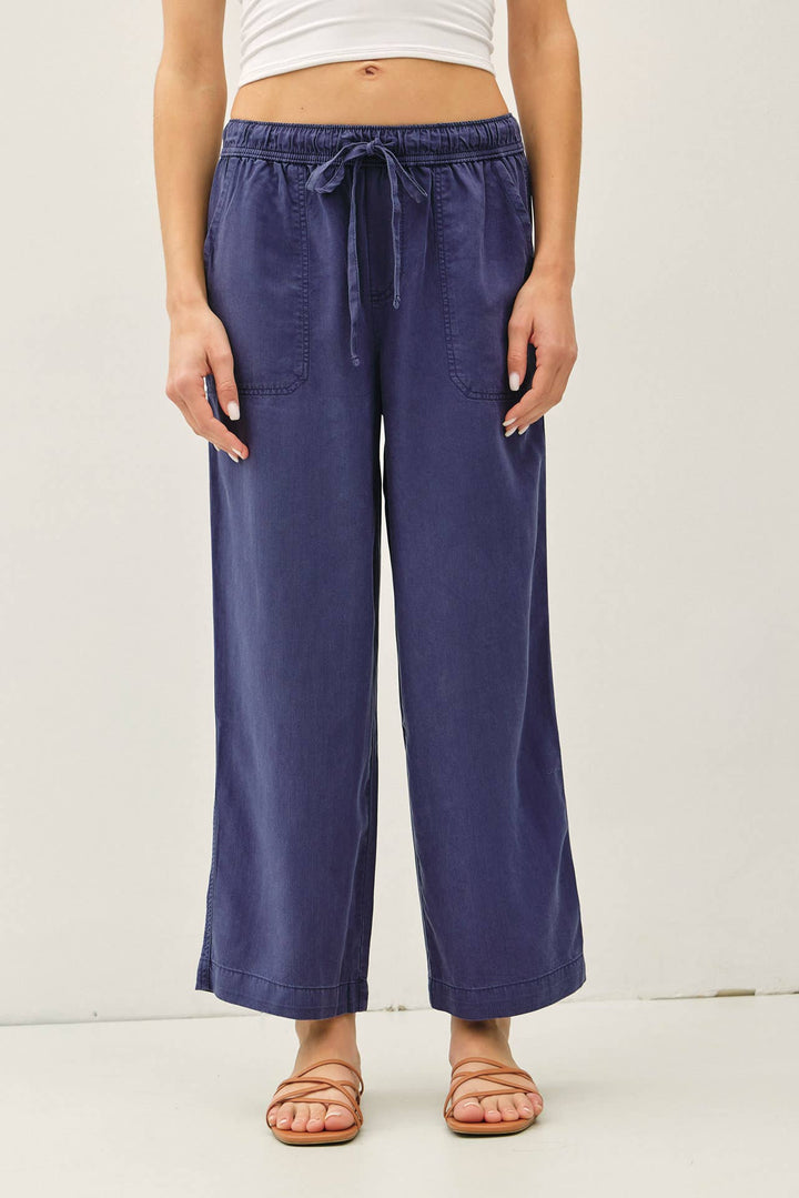 TENCEL DRAWSTRING WIDE LEG PANTS BC234