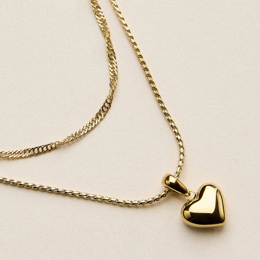 Stainless Steel Polished Heart Pendant Necklace FRN26