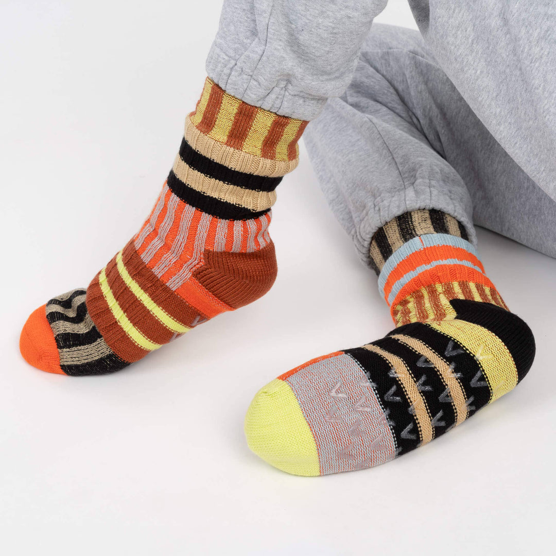 Patchwork Stripe House Socks