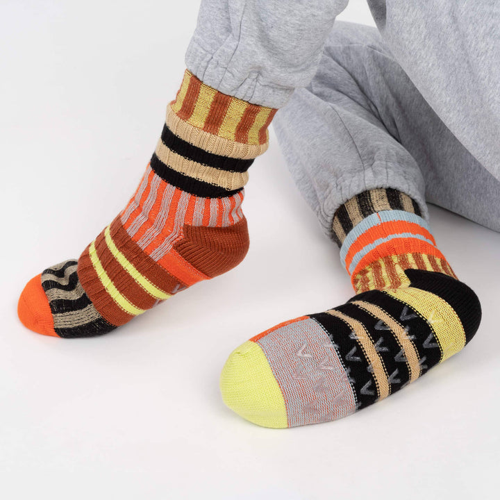 Patchwork Stripe House Socks