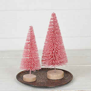 M32703-10inH Macaron theme bottle brush tree-Pink
